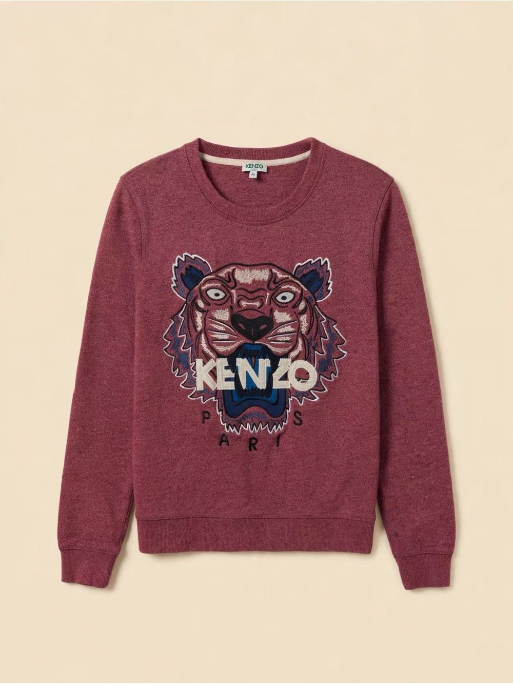 KENZO Tiger Crest Heathered Sweatshirt Pink Small